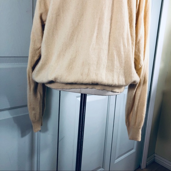 Club Room CR 💯 Cashmere Oversize Sweater Light Yellow Size XL - Picture 5 of 10